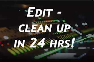 edit and clean up your audio in less than 24h