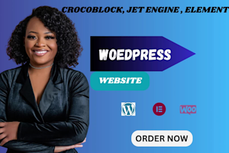 develop wordpress website using crocoblock jet engine dynamic and elementor pro
