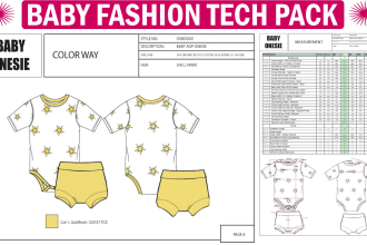 create fashion sketch and tech pack for clothing manufacture