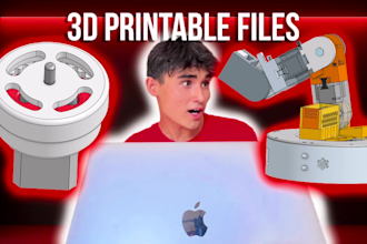 design custom stl parts for 3d printing and prototyping