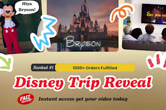 create a custom disney trip reveal video in the voice of mickey mouse