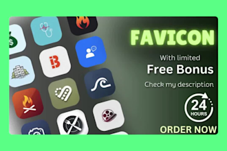 design a professional and modern favicon, app icon, logo for your website in 24h