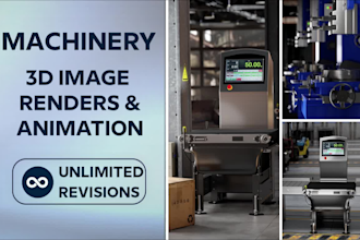 make 3d product animation for your machinery and equipment
