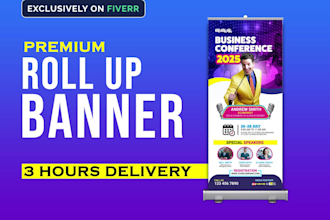design retractable roll up, pull up, pop up banner stand for trade show event