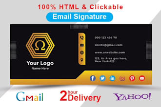 create clickable and html email signature outlook and gmail signature