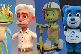 create a  premium quality 3d cartoon character