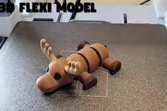 design 3d flexi animal model for printing 3d articulated toy bjd toy flexi model