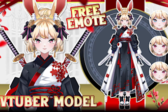 draw vtuber live2d model in anime art illustration ready to rigging