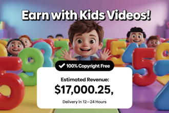 produce high quality and fast kids learning  educational videos for yt in 24hrs
