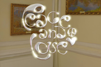 make a custom 3d logo with chrome effects, chrometype