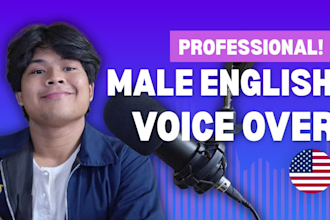 record a professional english male voice over