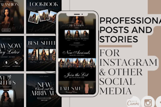 design professional instagram posts and story