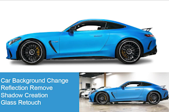 do car photo editing, white background, add shadow