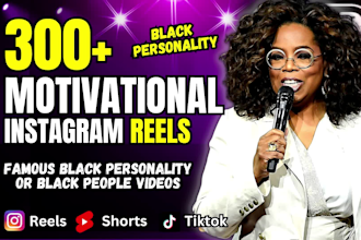 create black african american motivational instagram reels, youtube short,tiktok