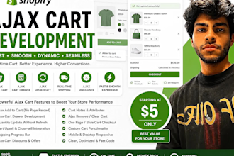 customize, fix, and develop shopify cart page, cart drawer