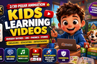 create best kids learning videos for youtube, kids channel