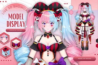 draw vtuber and rigging live2d model for avatar stream with anime style