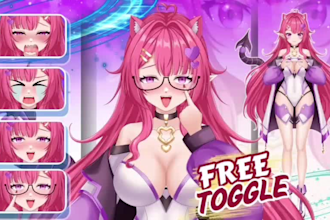 design and rigging live2d vtuber model in anime style for stream