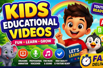 makes adorable kids learning videos
