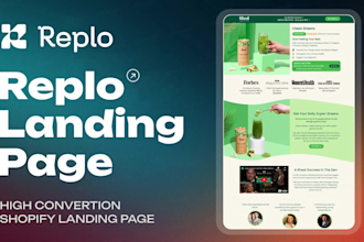 design high converting replo landing page with mobile and speed optimized