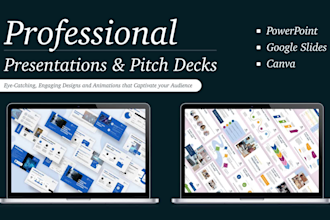 design pro investor pitch deck, startup presentation, business plan and slides