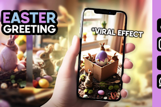 make a video with easter bunnies, your message and logo