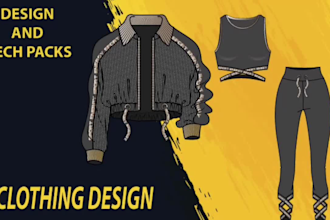 do clothing design technical flat sketch fashion tech pack