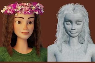 design 3d characters for animation, games, printing, and nft