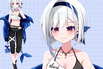 design and rig 2d vtuber model, live2d vtuber rigging vtuber model, live2d model