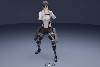 do anime 3d characters for games, animations and printing