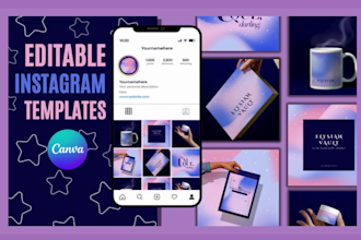 design editable canva instagram templates and social media templates in 3 hours