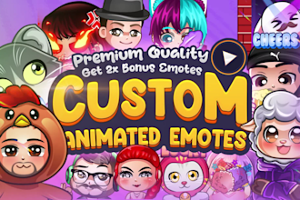 create chibi cute animated emotes, gif emotes for twitch, discord etc