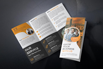 design bifold or trifold brochure, menu, catalog, sale sheet