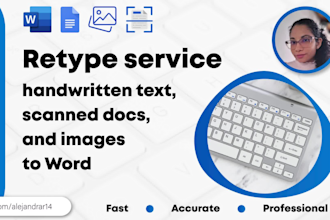 do typing job, retyping scanned docs in word