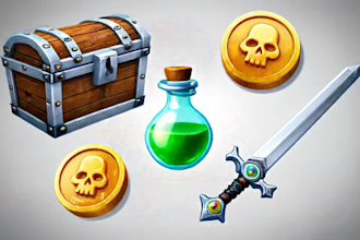 do 2d game art, 2d game assets props, 3d icons game assets, game ui