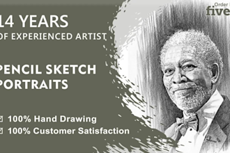 draw an attractive pencil sketch from a picture you provide