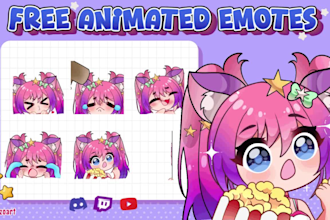 draw cute custom twitch emotes and animated emotes for vtubers