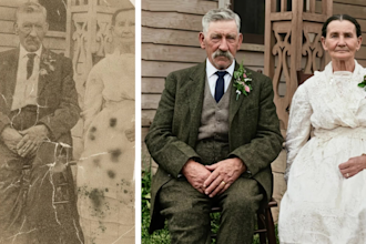 professionally restore, colorize, unblur, and upscale your old blurry photos