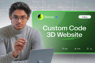 create 3d animated custom code website