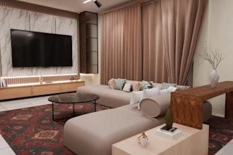 modern interior design, create clean 3d animation video, walkthrough rendering