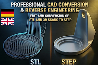 do reverse engineering, edit and convert stl to step