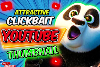 design attractive clickbait youtube thumbnail for you