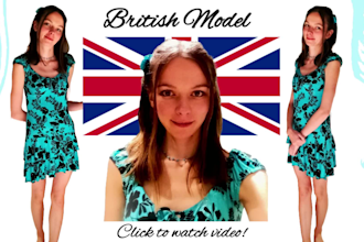 be your slim female model with a natural look and british accent