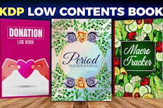 design KDP low content book cover for logbook, journal, planner, and more
