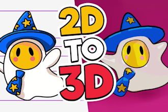 design 3d character and cartoon model in blender