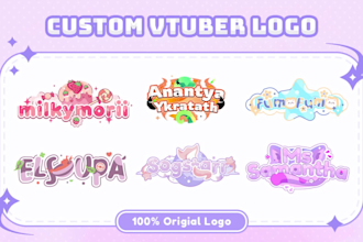 custom cute kawaii logo designs for your vtuber and streaming needs