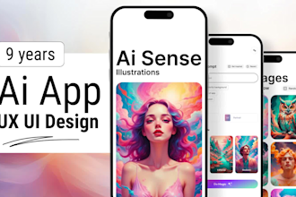 create amazing ai app design UX UI, mobile app