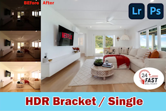 do real estate photo editing hdr and single image