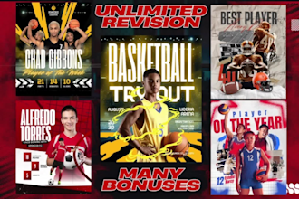 design bold and dynamic sports posters, banners, and social media ads