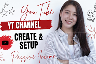 create and set up youtube channel with logo, banner, intro, outro